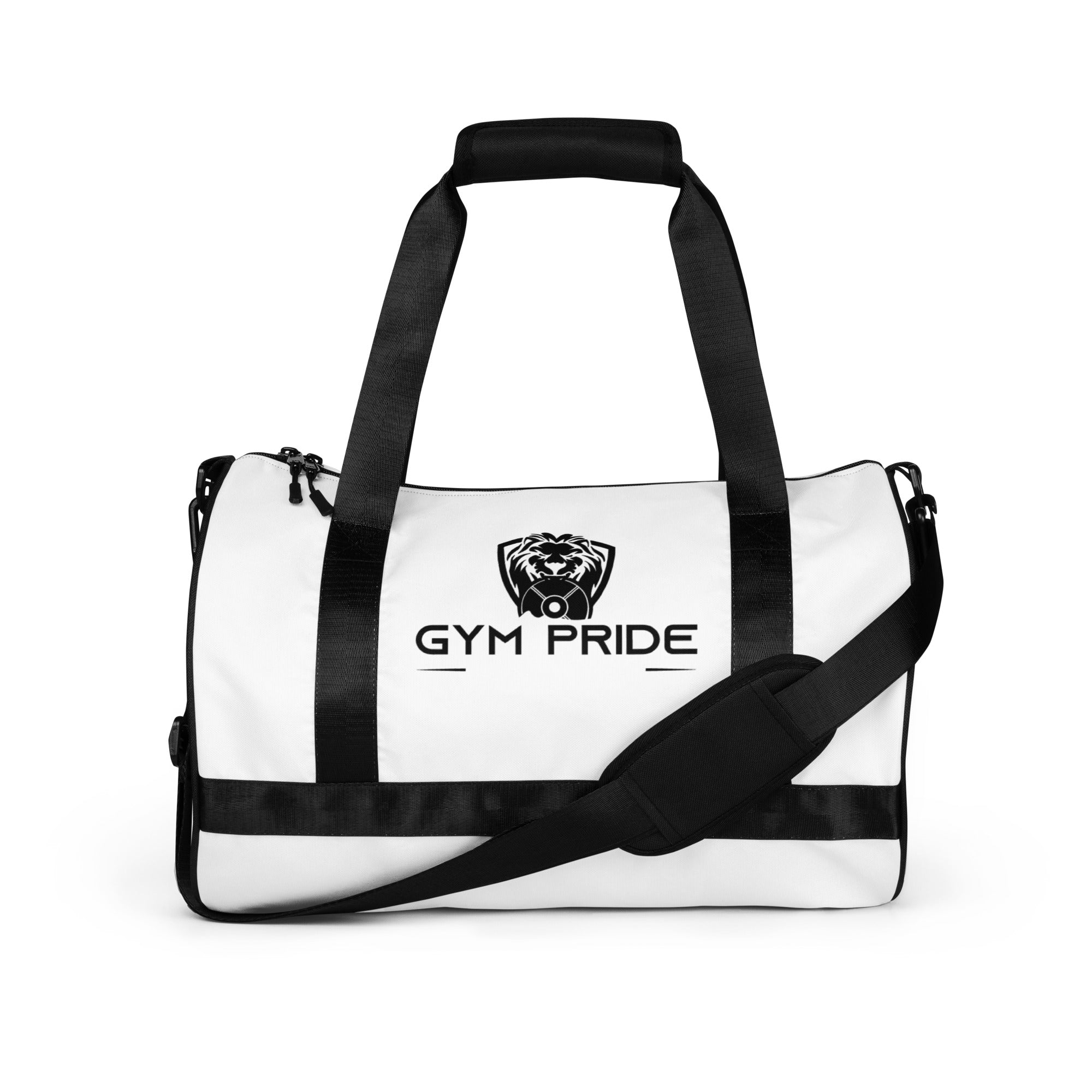 All-over print gym outlet bag White Geometric